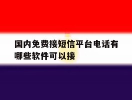 国内免费接短信平台电话有哪些软件可以接