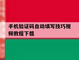 手机验证码自动填写技巧视频教程下载
