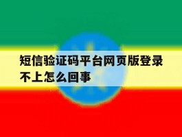 短信验证码平台网页版登录不上怎么回事