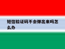 短信验证码不会弹出来吗怎么办