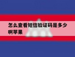 怎么查看短信验证码是多少啊苹果