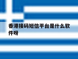 香港接码短信平台是什么软件呀