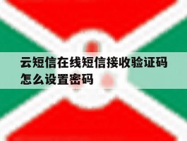 云短信在线短信接收验证码怎么设置密码