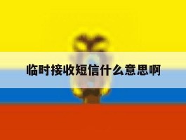 临时接收短信什么意思啊