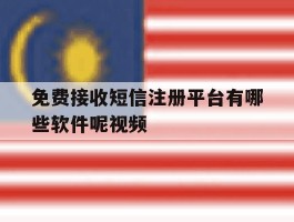 免费接收短信注册平台有哪些软件呢视频