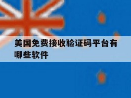 美国免费接收验证码平台有哪些软件