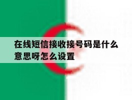 在线短信接收接号码是什么意思呀怎么设置
