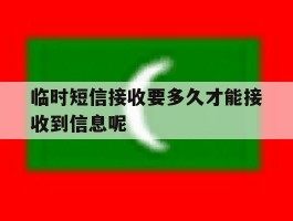 临时短信接收要多久才能接收到信息呢