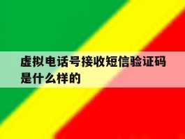 虚拟电话号接收短信验证码是什么样的