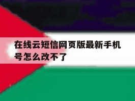 在线云短信网页版最新手机号怎么改不了