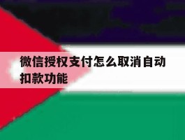 微信授权支付怎么取消自动扣款功能