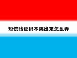 短信验证码不跳出来怎么弄
