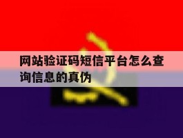 网站验证码短信平台怎么查询信息的真伪