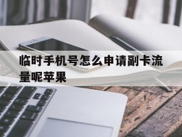 临时手机号怎么申请副卡流量呢苹果