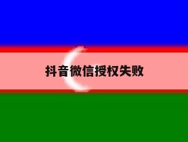 抖音微信授权失败