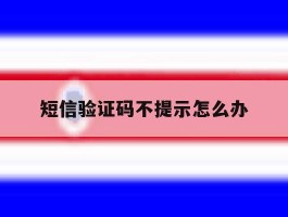 短信验证码不提示怎么办