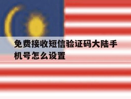 免费接收短信验证码大陆手机号怎么设置