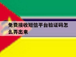 免费接收短信平台验证码怎么弄出来