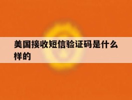 美国接收短信验证码是什么样的