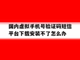 国内虚拟手机号验证码短信平台下载安装不了怎么办的简单介绍