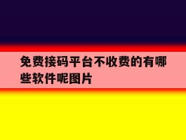 免费接码平台不收费的有哪些软件呢图片