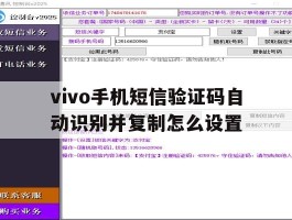 vivo手机短信验证码自动识别并复制怎么设置