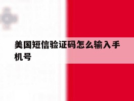 美国短信验证码怎么输入手机号