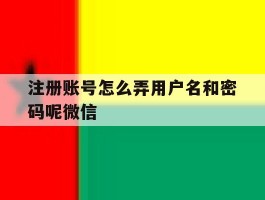 包含注册账号怎么弄用户名和密码呢微信的词条