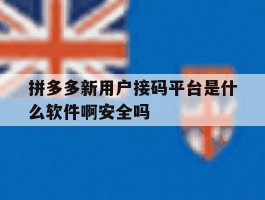 拼多多新用户接码平台是什么软件啊安全吗的简单介绍