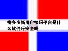 包含拼多多新用户接码平台是什么软件呀安全吗的词条