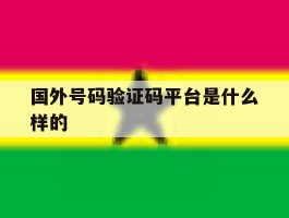 国外号码验证码平台是什么样的