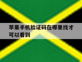 苹果手机验证码在哪里找才可以看到