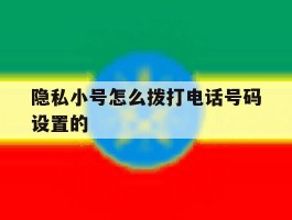 隐私小号怎么拨打电话号码设置的