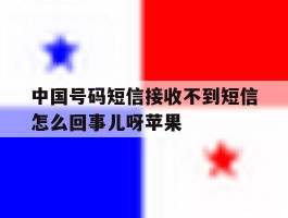 中国号码短信接收不到短信怎么回事儿呀苹果