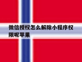 微信授权怎么解除小程序权限呢苹果