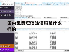 国内免费短信验证码是什么样的