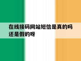在线接码网站短信是真的吗还是假的呀