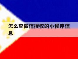 怎么查微信授权的小程序信息