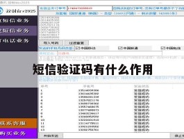 短信验证码有什么作用