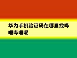 华为手机验证码在哪里找哔哩哔哩呢