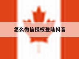 怎么微信授权登陆抖音