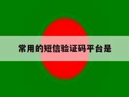 常用的短信验证码平台是