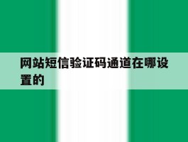 网站短信验证码通道在哪设置的