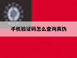 手机验证码怎么查询真伪
