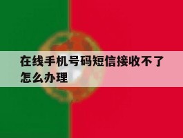 在线手机号码短信接收不了怎么办理