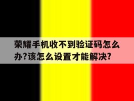 关于荣耀手机收不到验证码怎么办?该怎么设置才能解决?的信息