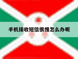手机接收短信很慢怎么办呢