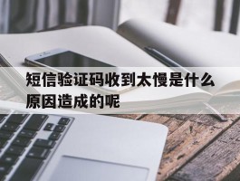 短信验证码收到太慢是什么原因造成的呢