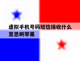 关于虚拟手机号码短信接收什么意思啊苹果的信息