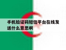 包含手机验证码短信平台在线发送什么意思啊的词条